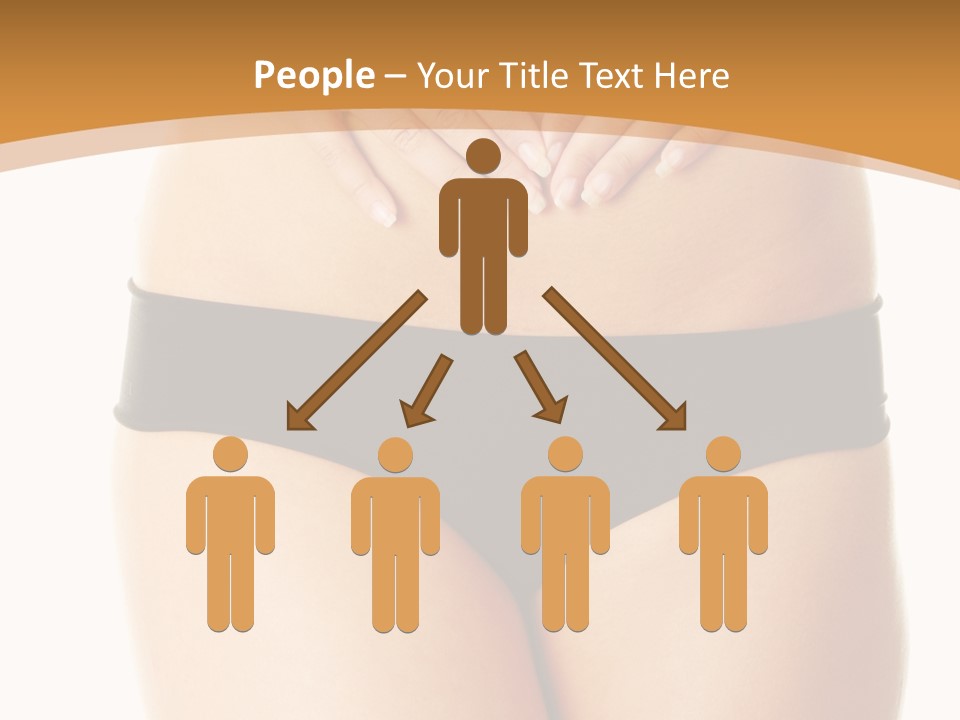 A Woman's Stomach With Her Hands On Her Stomach PowerPoint Template