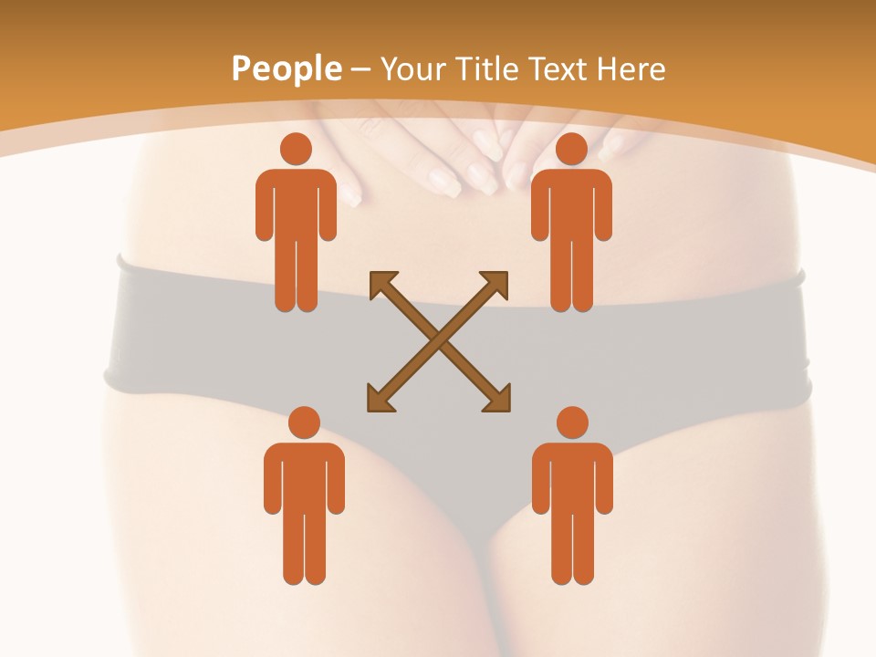 A Woman's Stomach With Her Hands On Her Stomach PowerPoint Template