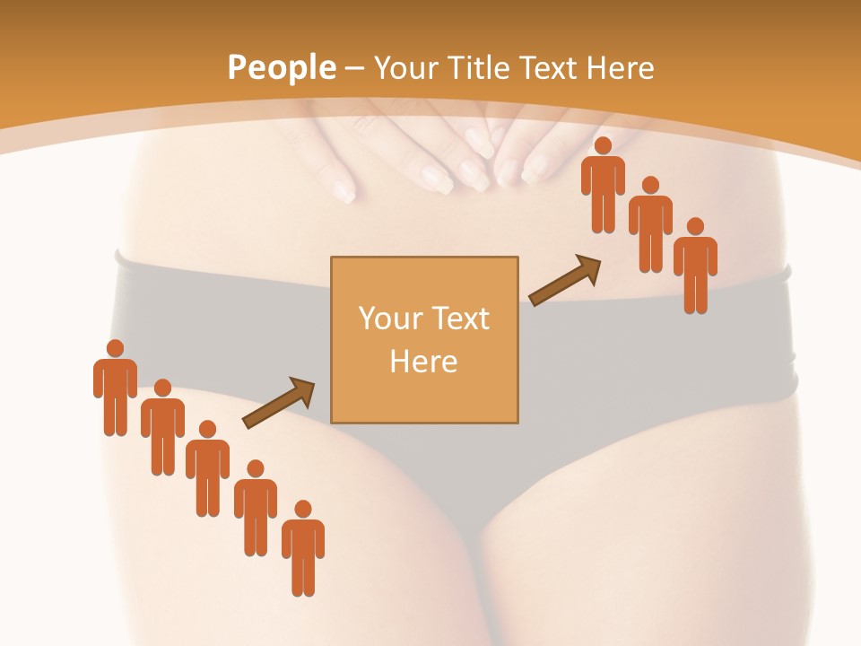 A Woman's Stomach With Her Hands On Her Stomach PowerPoint Template