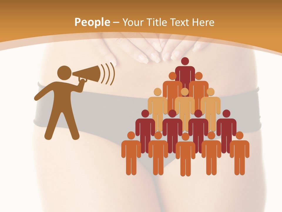 A Woman's Stomach With Her Hands On Her Stomach PowerPoint Template