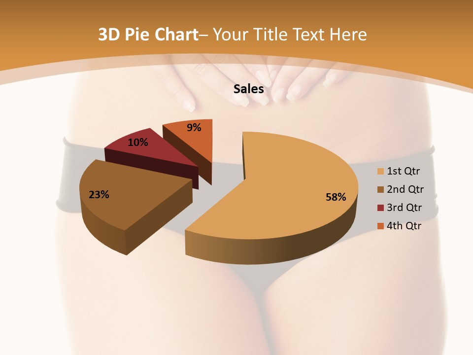A Woman's Stomach With Her Hands On Her Stomach PowerPoint Template
