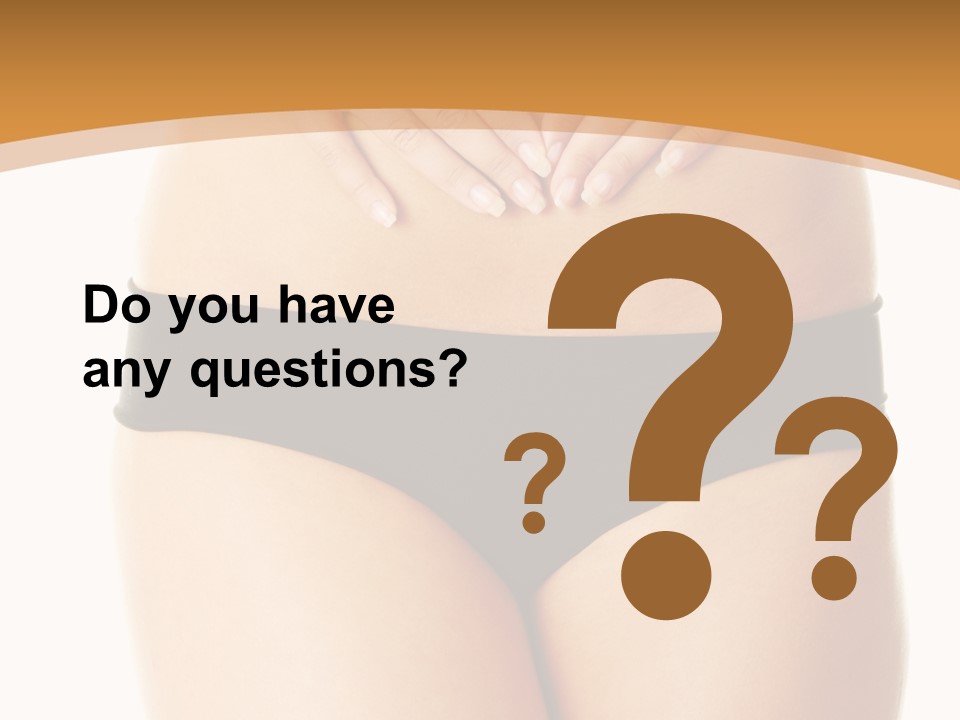 A Woman's Stomach With Her Hands On Her Stomach PowerPoint Template