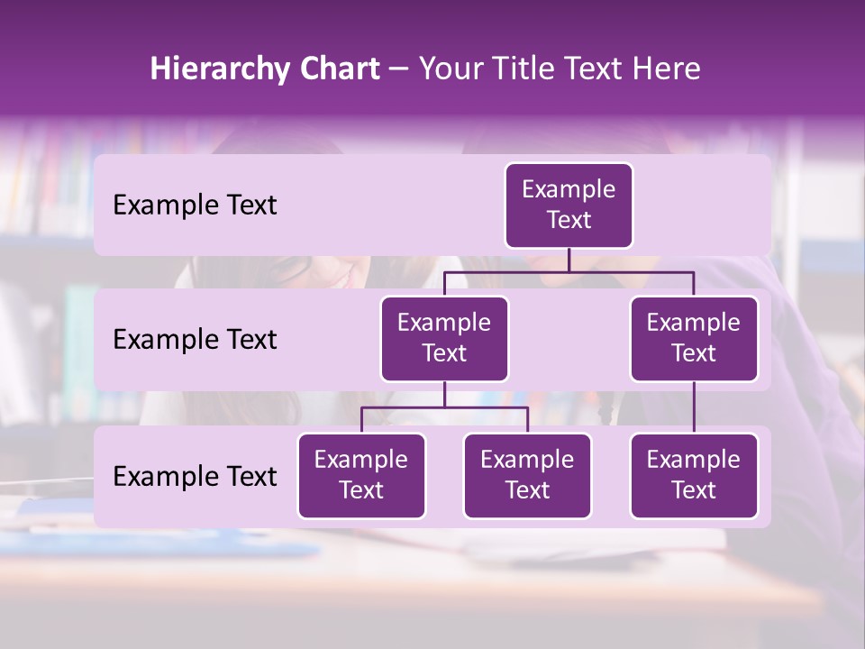 Two Girls Are Writing In A Book In A Library PowerPoint Template