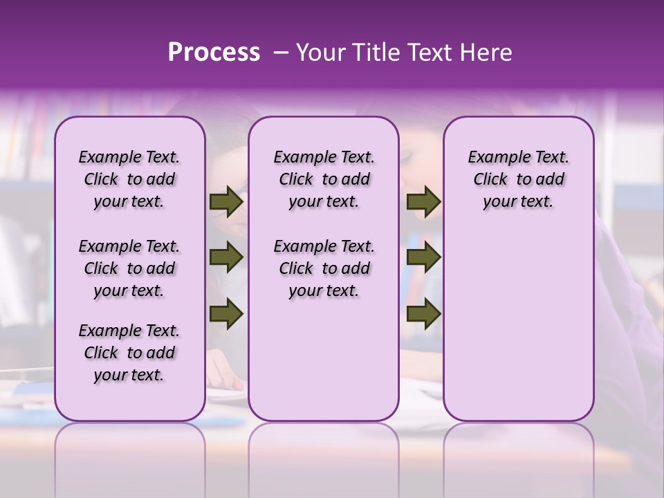 Two Girls Are Writing In A Book In A Library PowerPoint Template