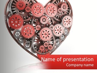 A Heart Made Out Of Gears On A White Background PowerPoint Template