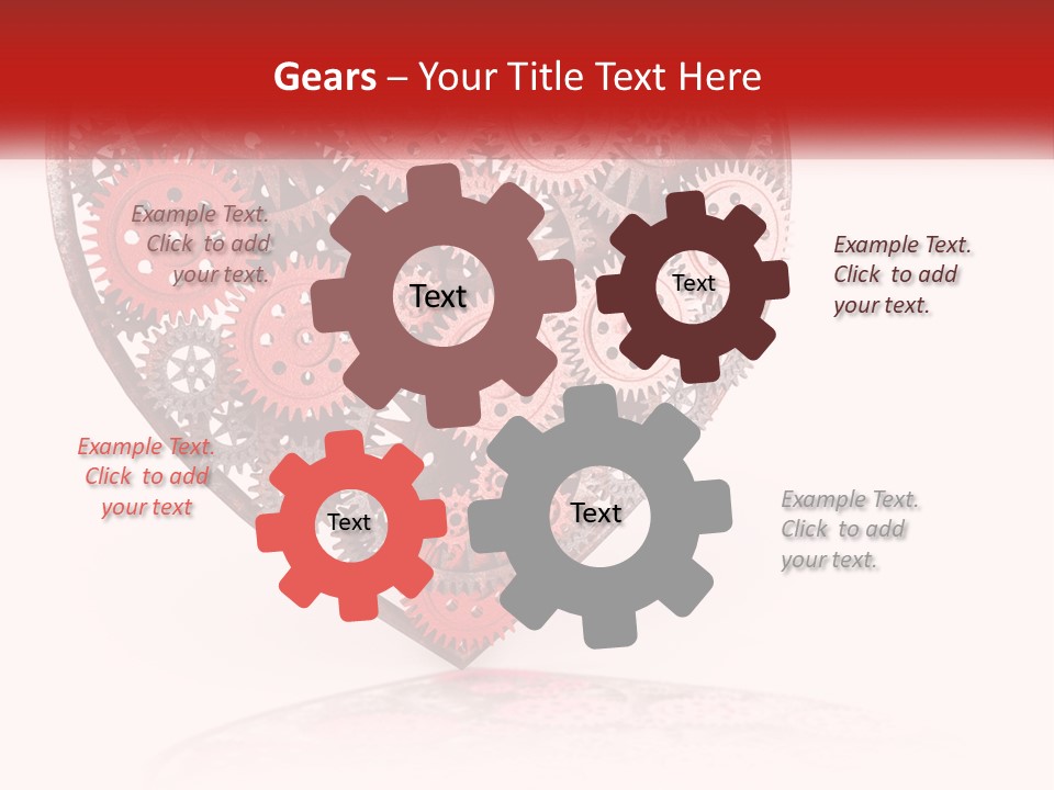 A Heart Made Out Of Gears On A White Background PowerPoint Template
