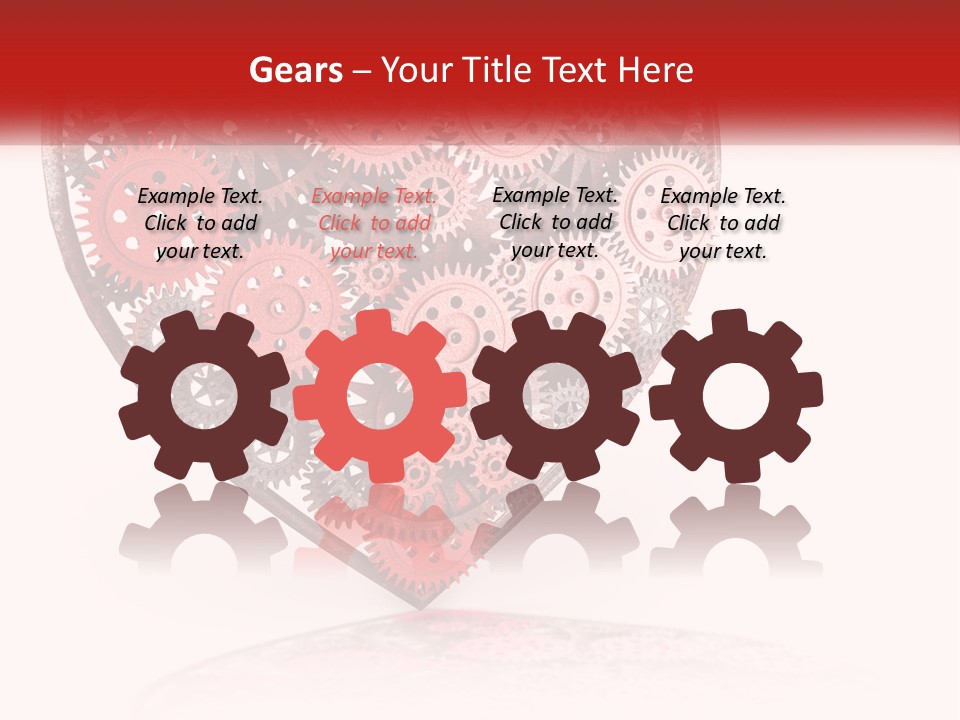 A Heart Made Out Of Gears On A White Background PowerPoint Template