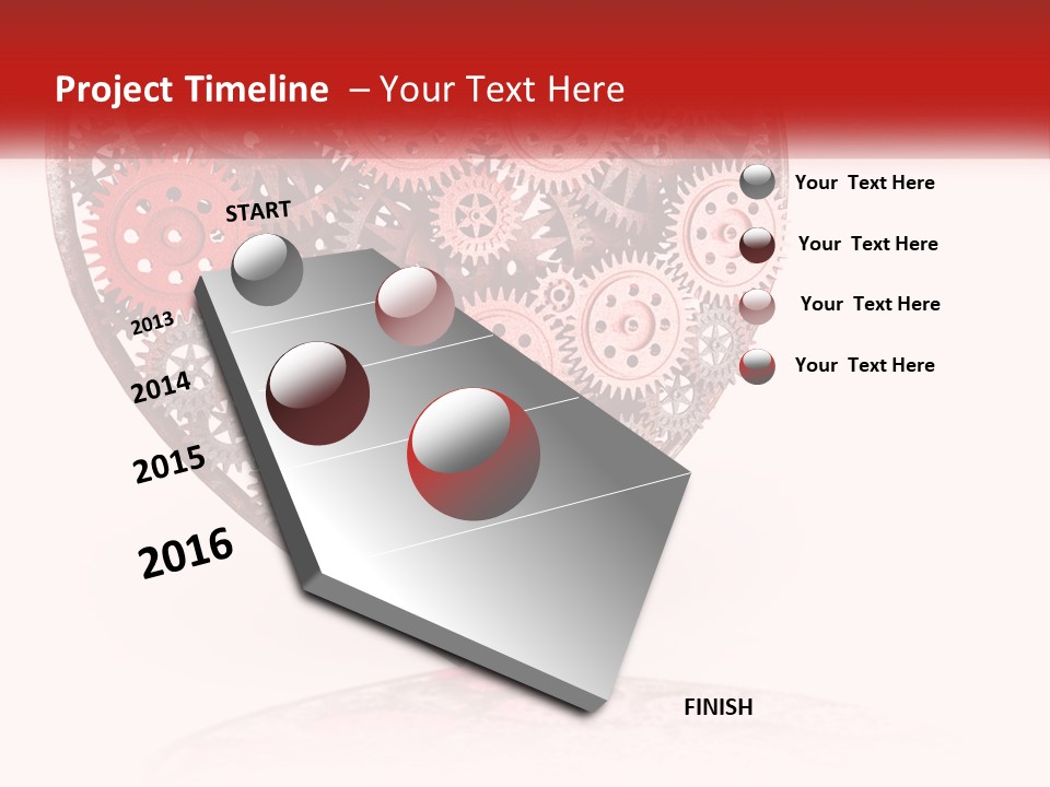 A Heart Made Out Of Gears On A White Background PowerPoint Template