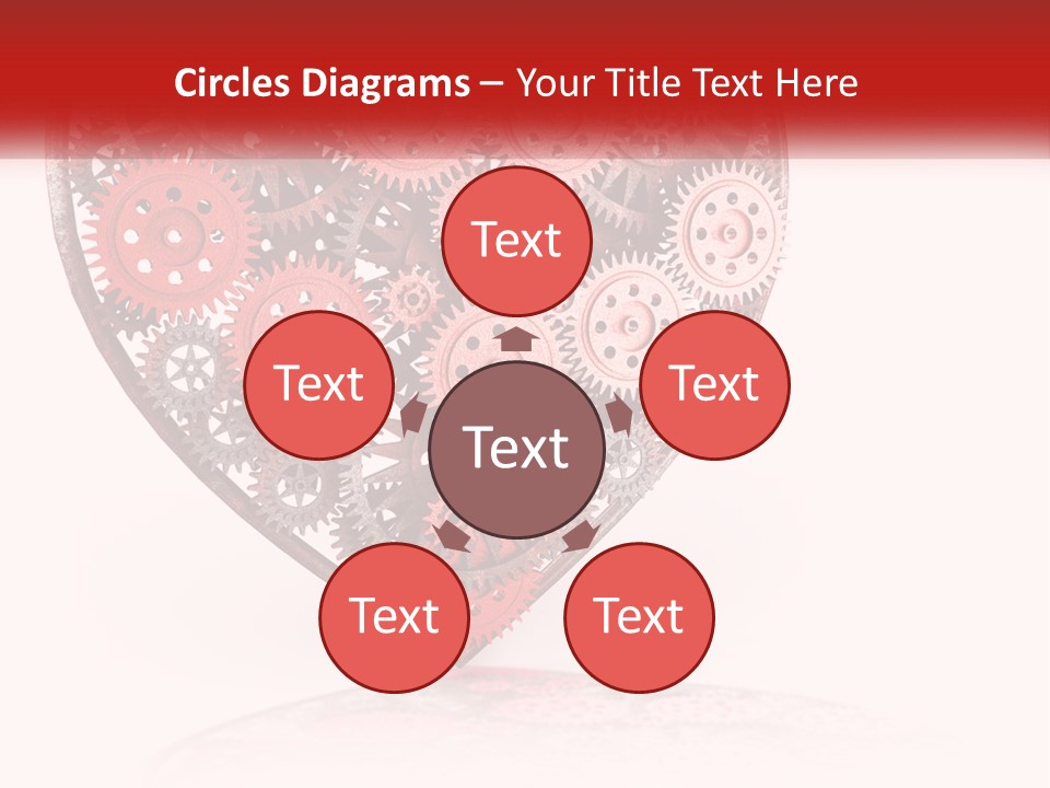A Heart Made Out Of Gears On A White Background PowerPoint Template