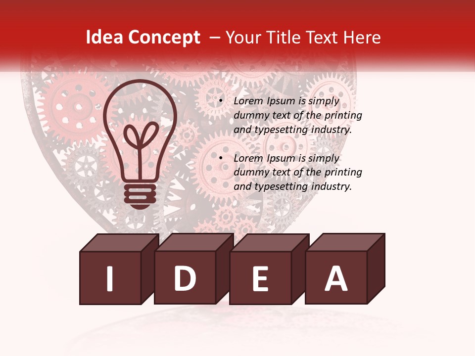 A Heart Made Out Of Gears On A White Background PowerPoint Template