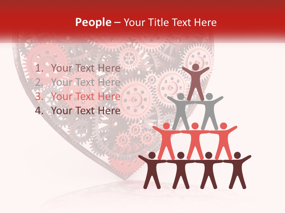 A Heart Made Out Of Gears On A White Background PowerPoint Template