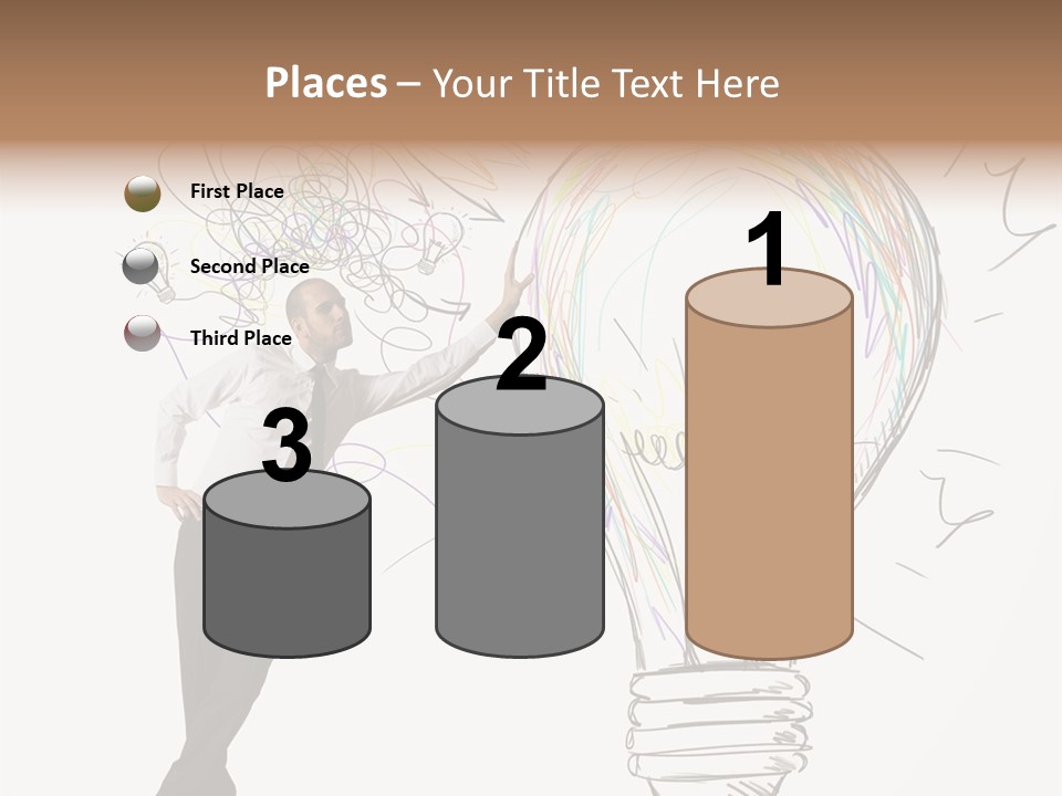 A Man Drawing A Light Bulb On A Wall PowerPoint Template