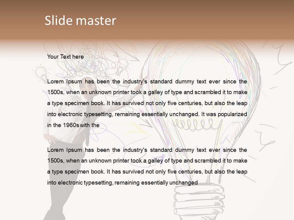 A Man Drawing A Light Bulb On A Wall PowerPoint Template