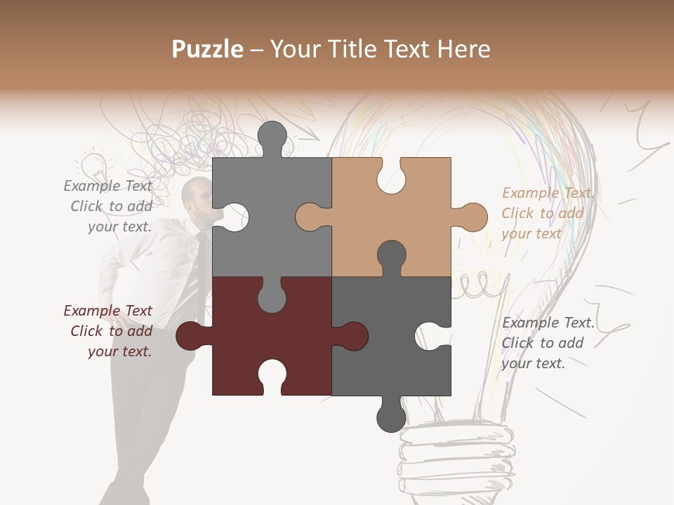 A Man Drawing A Light Bulb On A Wall PowerPoint Template
