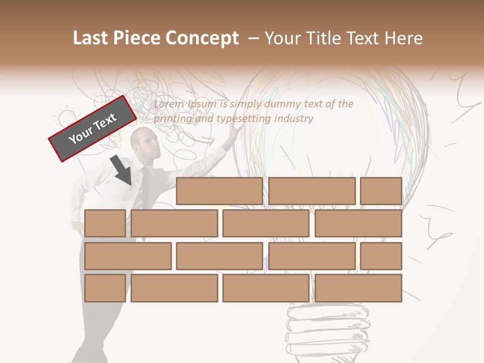 A Man Drawing A Light Bulb On A Wall PowerPoint Template