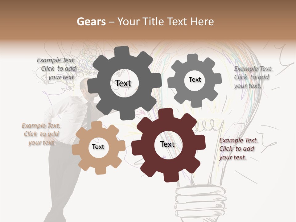 A Man Drawing A Light Bulb On A Wall PowerPoint Template