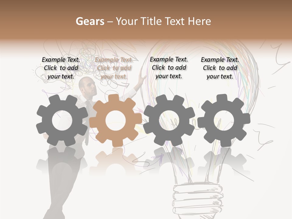 A Man Drawing A Light Bulb On A Wall PowerPoint Template