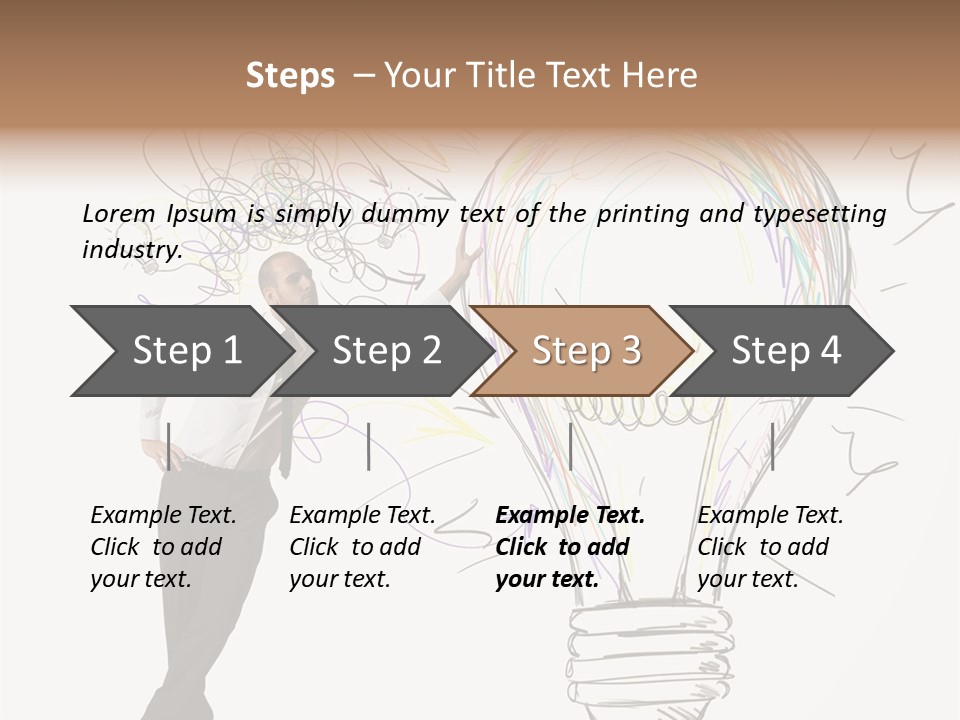 A Man Drawing A Light Bulb On A Wall PowerPoint Template