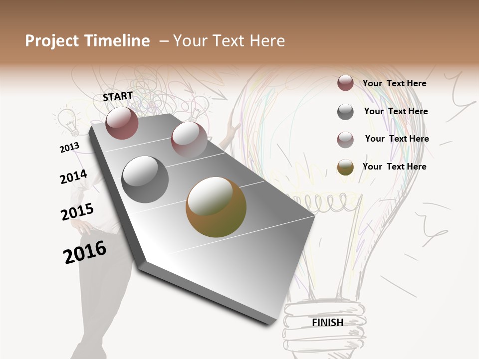 A Man Drawing A Light Bulb On A Wall PowerPoint Template