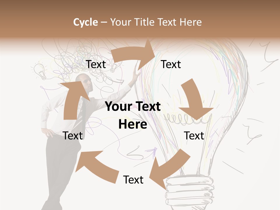 A Man Drawing A Light Bulb On A Wall PowerPoint Template