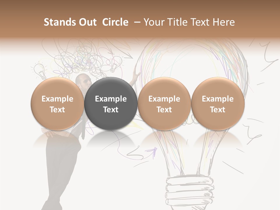A Man Drawing A Light Bulb On A Wall PowerPoint Template