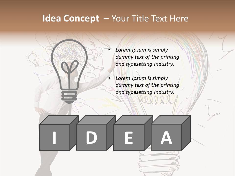 A Man Drawing A Light Bulb On A Wall PowerPoint Template