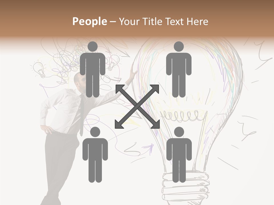 A Man Drawing A Light Bulb On A Wall PowerPoint Template