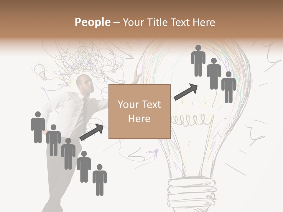 A Man Drawing A Light Bulb On A Wall PowerPoint Template