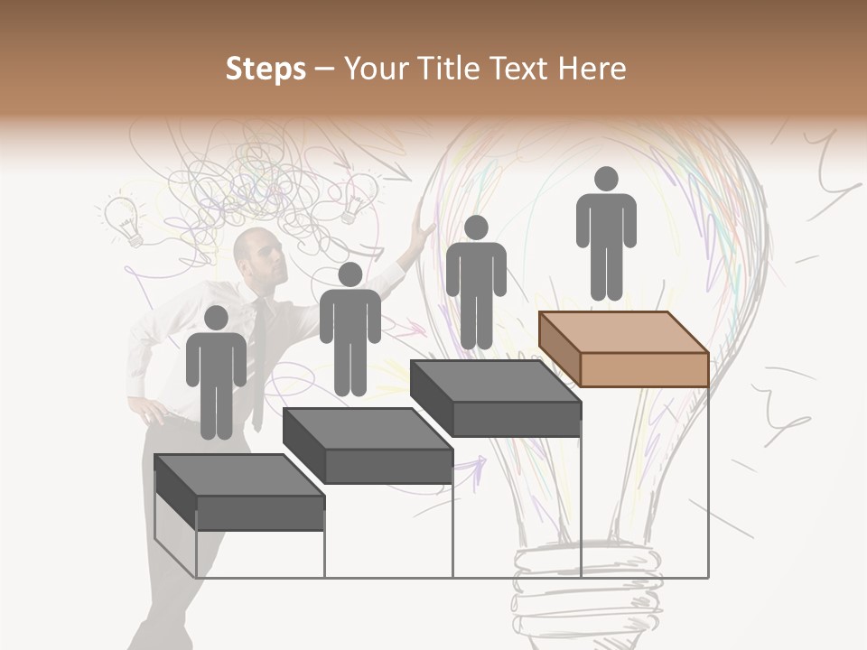 A Man Drawing A Light Bulb On A Wall PowerPoint Template
