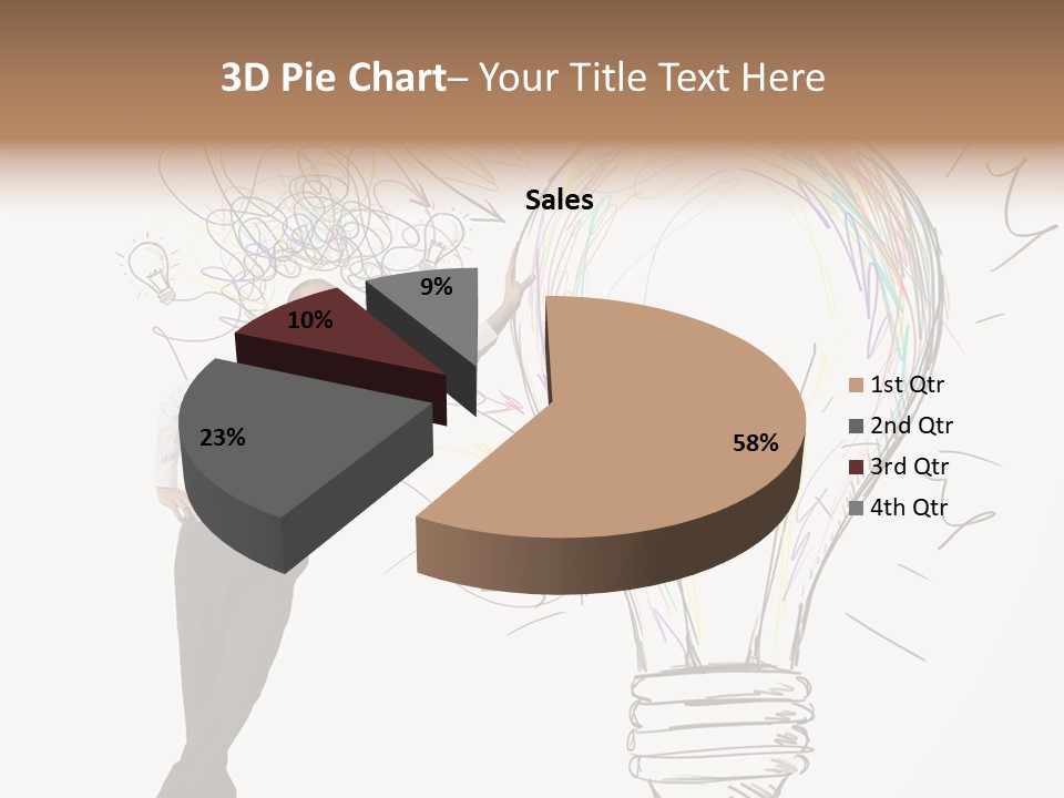 A Man Drawing A Light Bulb On A Wall PowerPoint Template