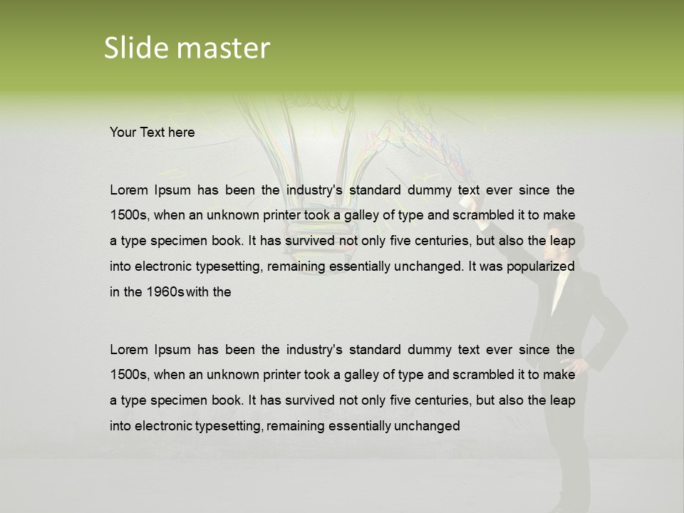 A Man Drawing A Light Bulb On A Wall PowerPoint Template