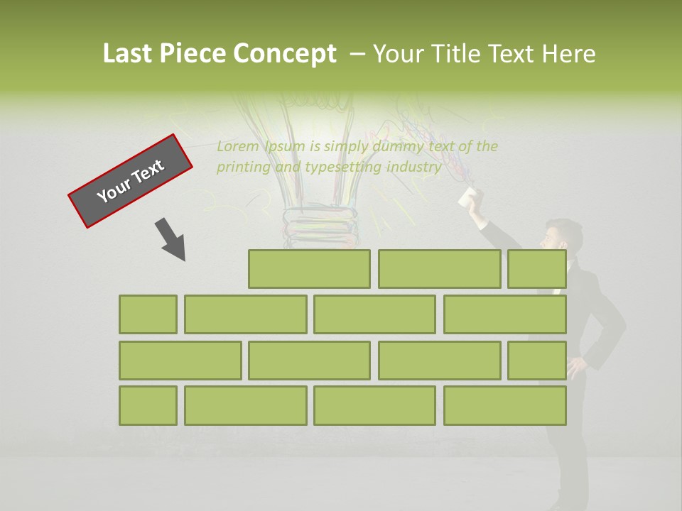 A Man Drawing A Light Bulb On A Wall PowerPoint Template