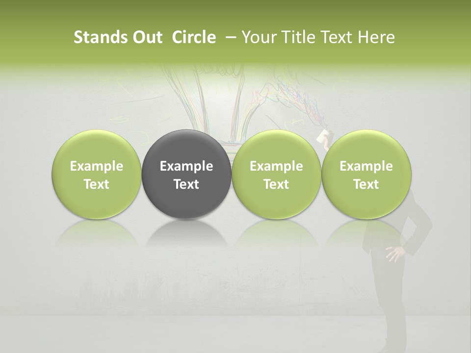 A Man Drawing A Light Bulb On A Wall PowerPoint Template