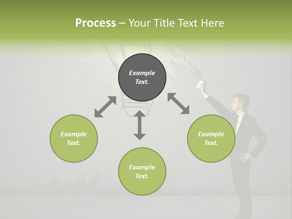 A Man Drawing A Light Bulb On A Wall PowerPoint Template