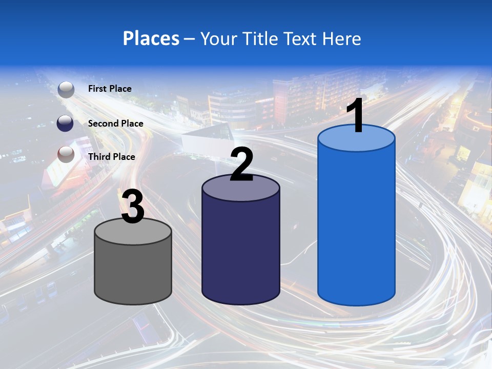 An Aerial View Of A Busy City At Night PowerPoint Template