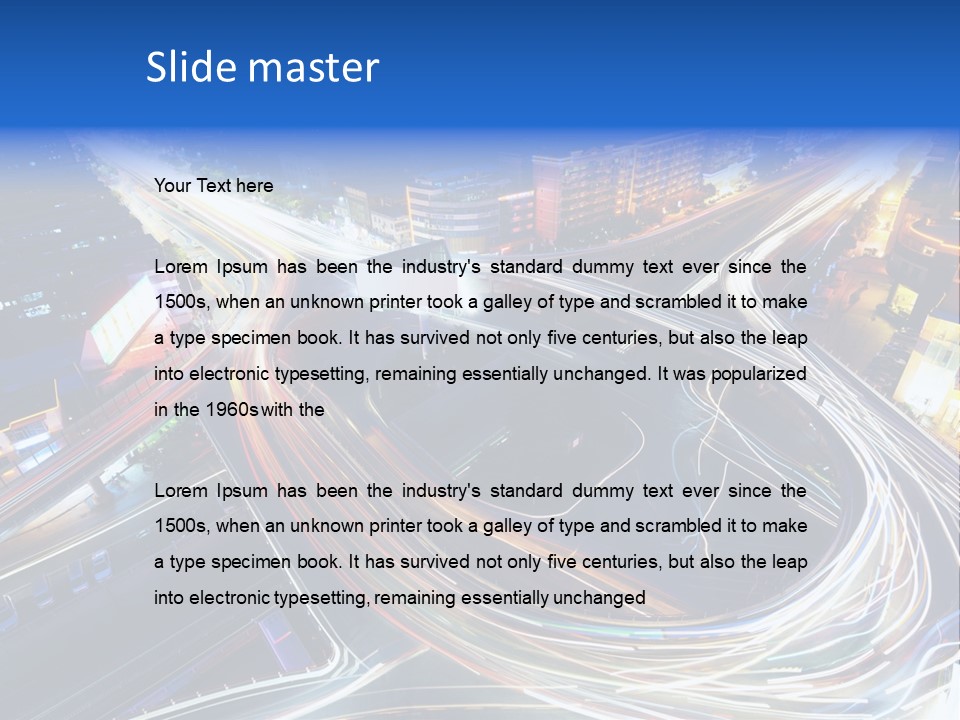 An Aerial View Of A Busy City At Night PowerPoint Template