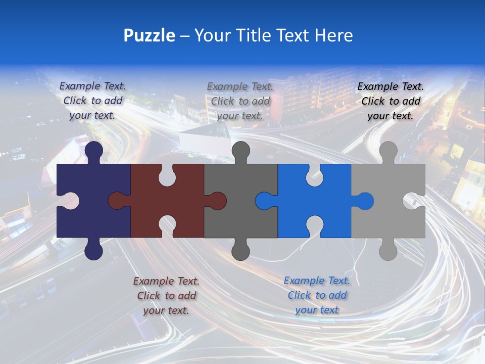 An Aerial View Of A Busy City At Night PowerPoint Template