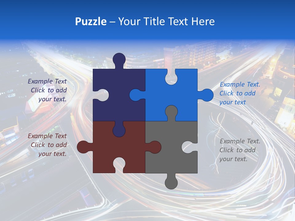 An Aerial View Of A Busy City At Night PowerPoint Template