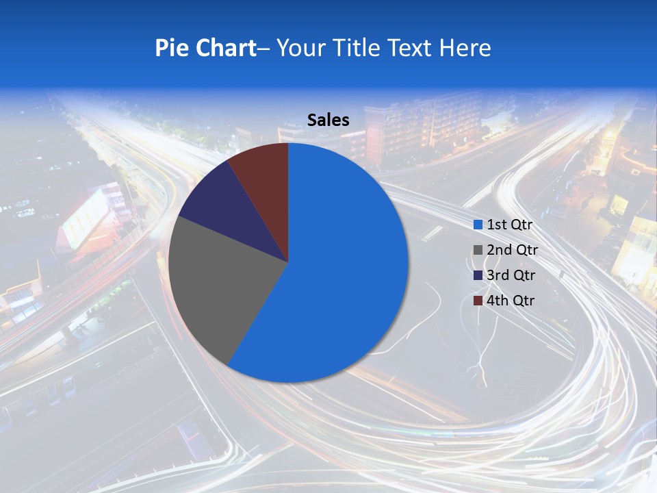 An Aerial View Of A Busy City At Night PowerPoint Template