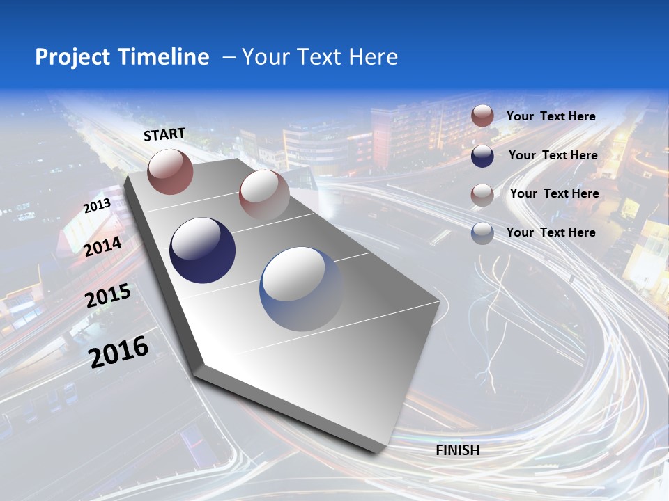 An Aerial View Of A Busy City At Night PowerPoint Template