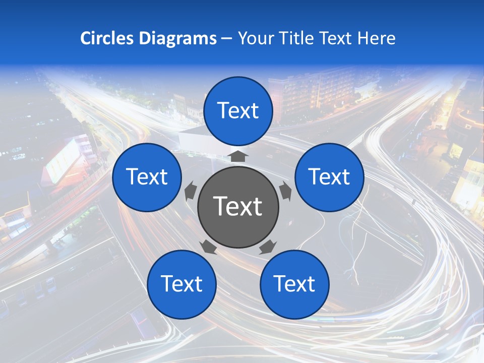 An Aerial View Of A Busy City At Night PowerPoint Template