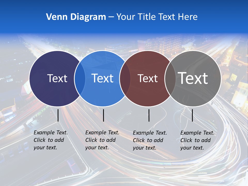 An Aerial View Of A Busy City At Night PowerPoint Template