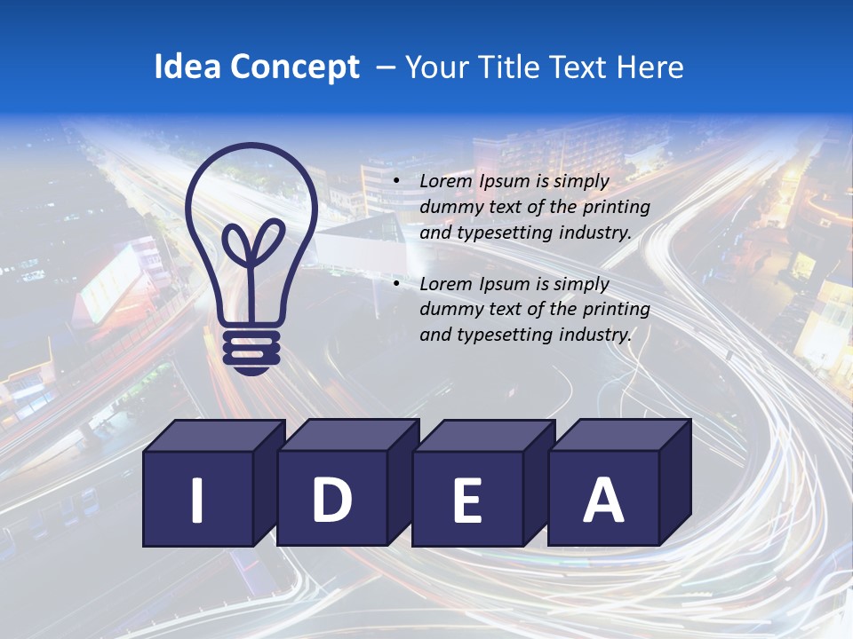 An Aerial View Of A Busy City At Night PowerPoint Template