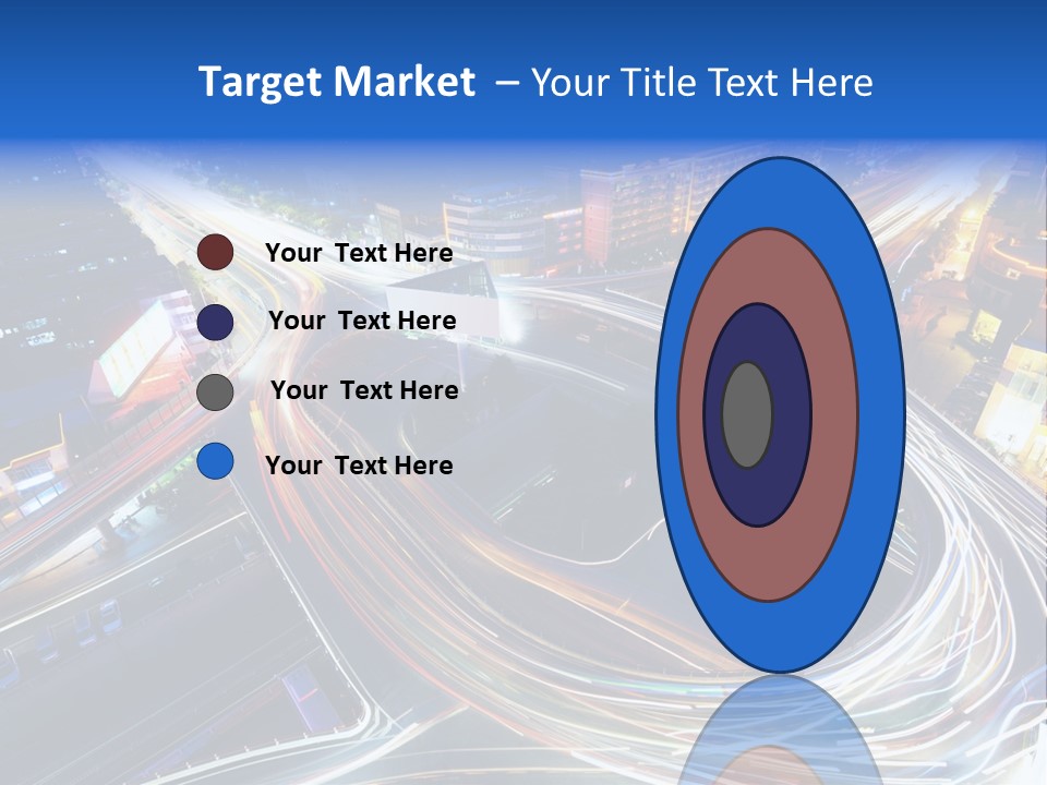 An Aerial View Of A Busy City At Night PowerPoint Template