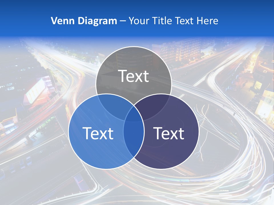 An Aerial View Of A Busy City At Night PowerPoint Template