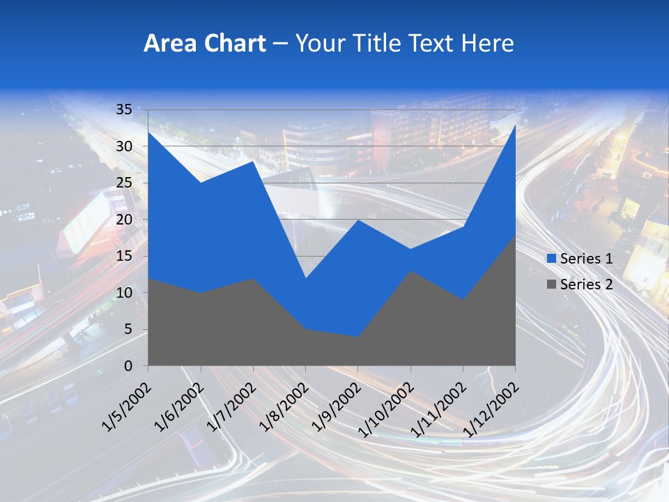 An Aerial View Of A Busy City At Night PowerPoint Template