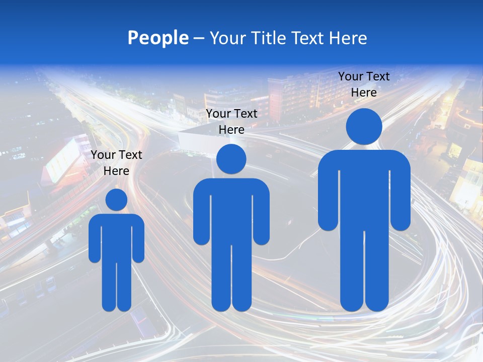 An Aerial View Of A Busy City At Night PowerPoint Template