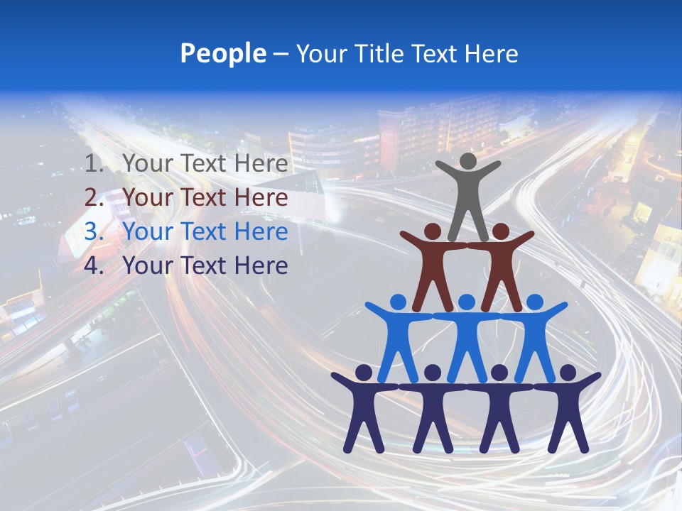 An Aerial View Of A Busy City At Night PowerPoint Template