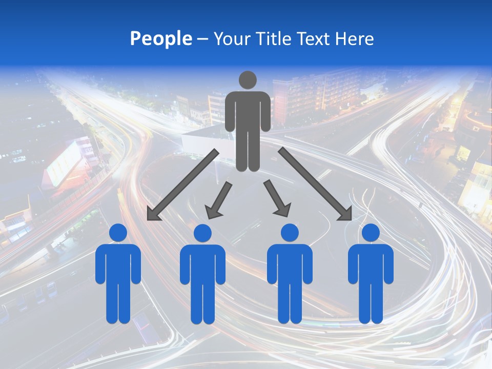 An Aerial View Of A Busy City At Night PowerPoint Template