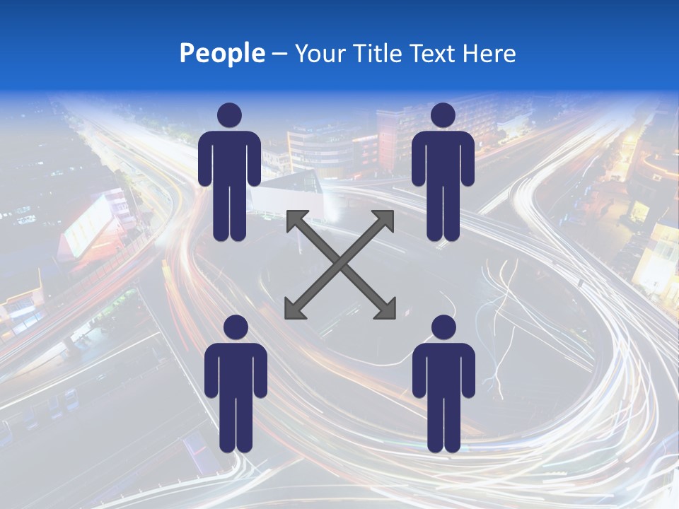 An Aerial View Of A Busy City At Night PowerPoint Template